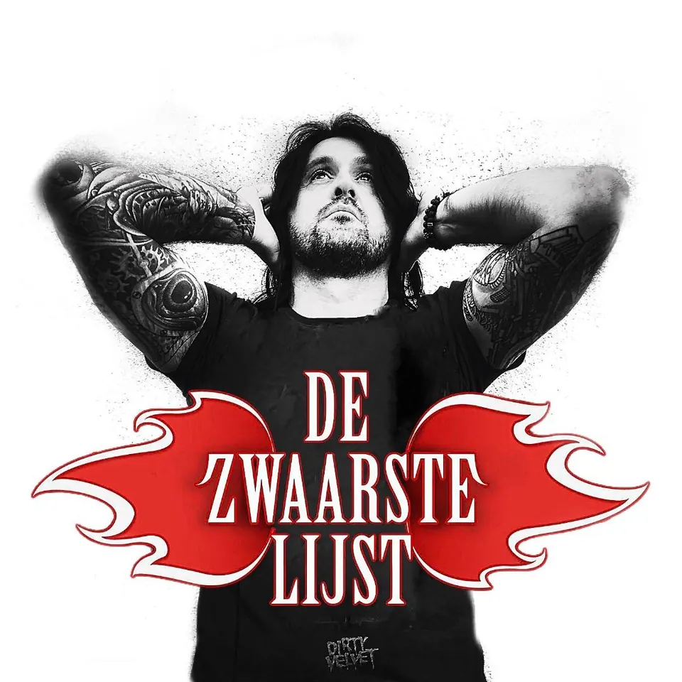 DJ Turbeau with his hands behind his head on the De Zwaarste Lijst poster